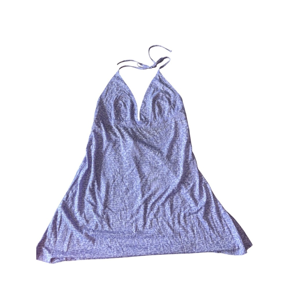 Lucky Brand Halter‎ Swimsuit Coverup Purple Animal Print Sleeveless Casual Dress